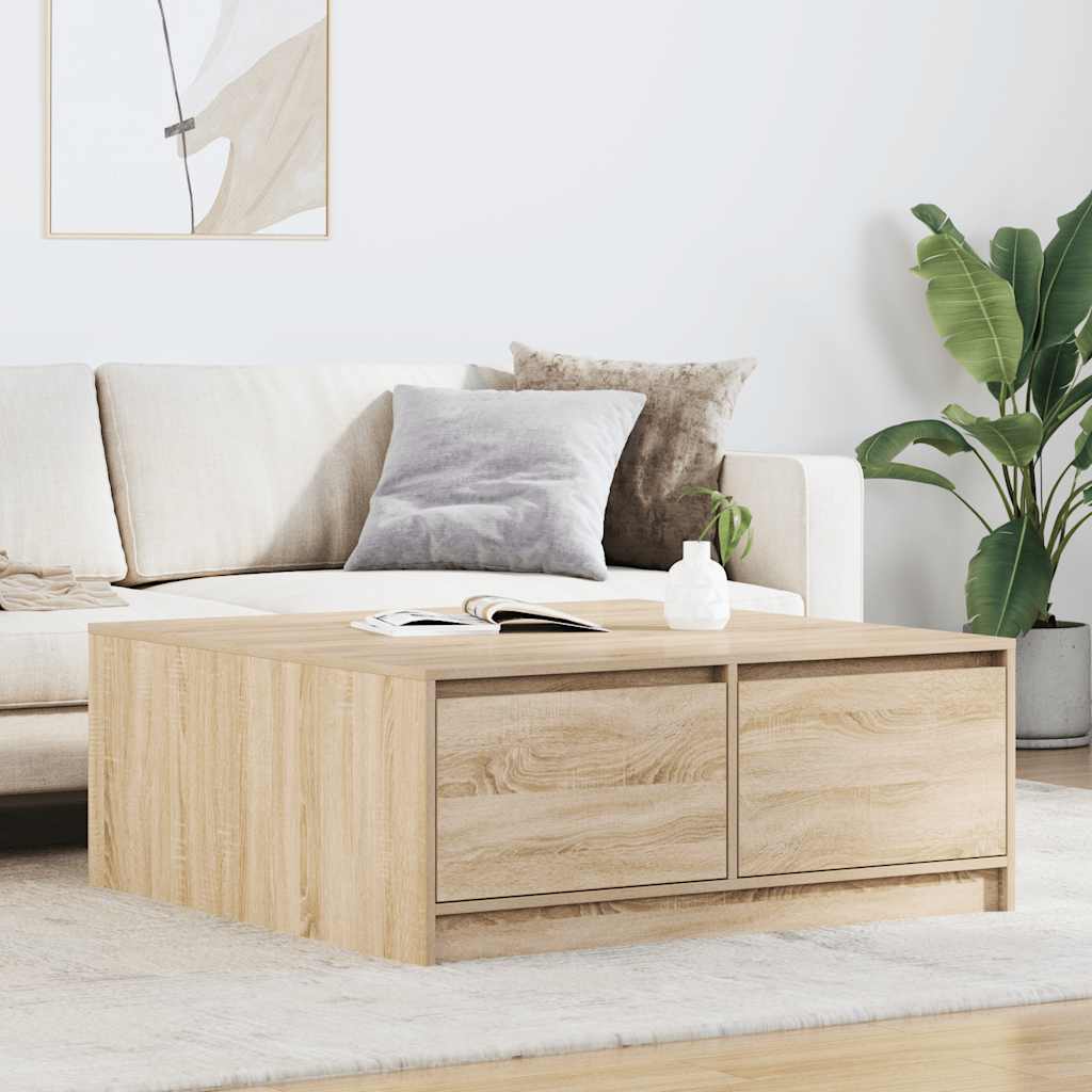 stol za kavu s ladicama sonoma hrast 100x100x40 cm