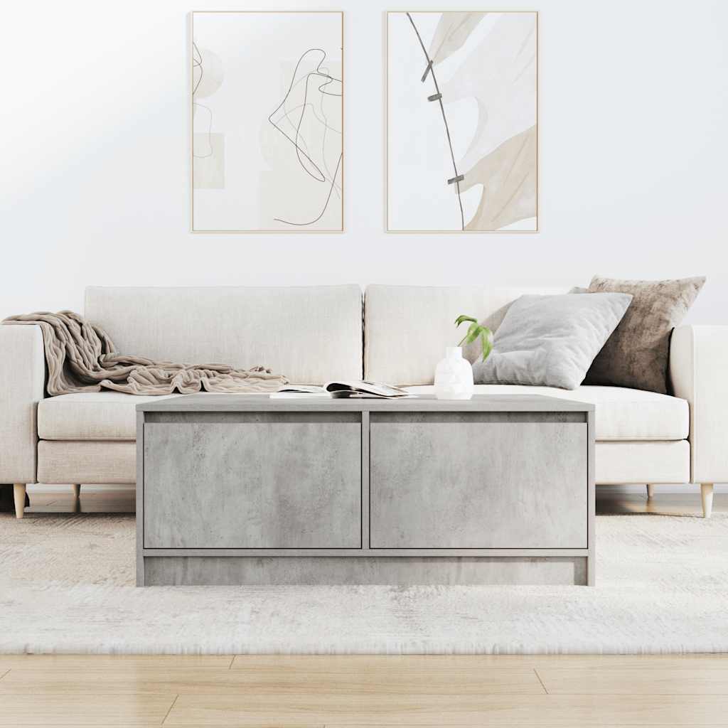 stol za kavu s ladicama beton sivi 100x100x40 cm