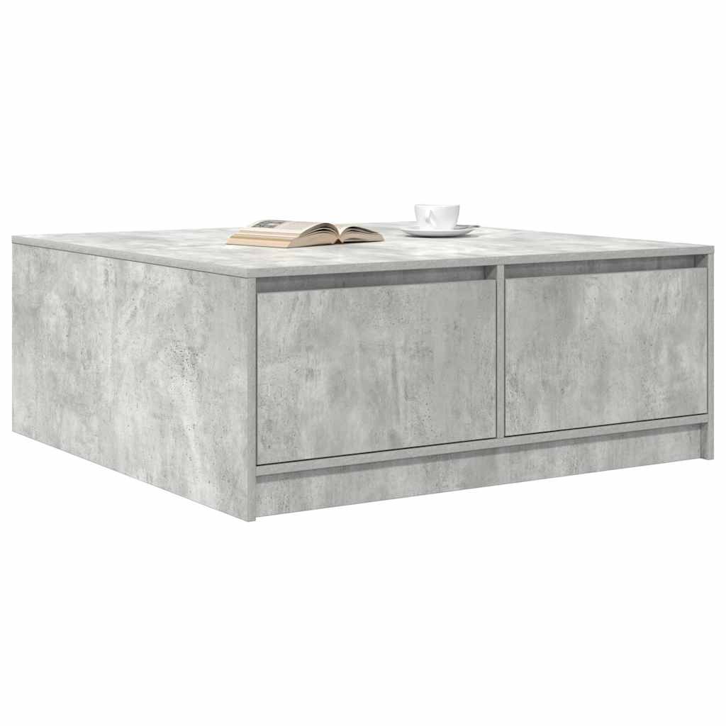 stol za kavu s ladicama beton sivi 100x100x40 cm