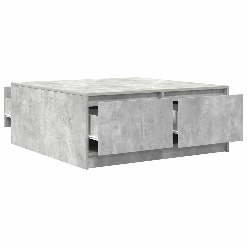 stol za kavu s ladicama beton sivi 100x100x40 cm