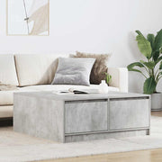 stol za kavu s ladicama beton sivi 100x100x40 cm