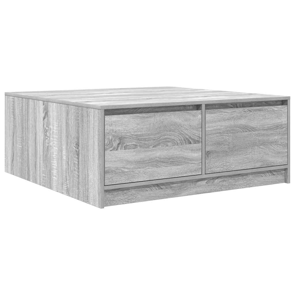 stol za kavu s ladicama sivog sonome 100x100x40 cm