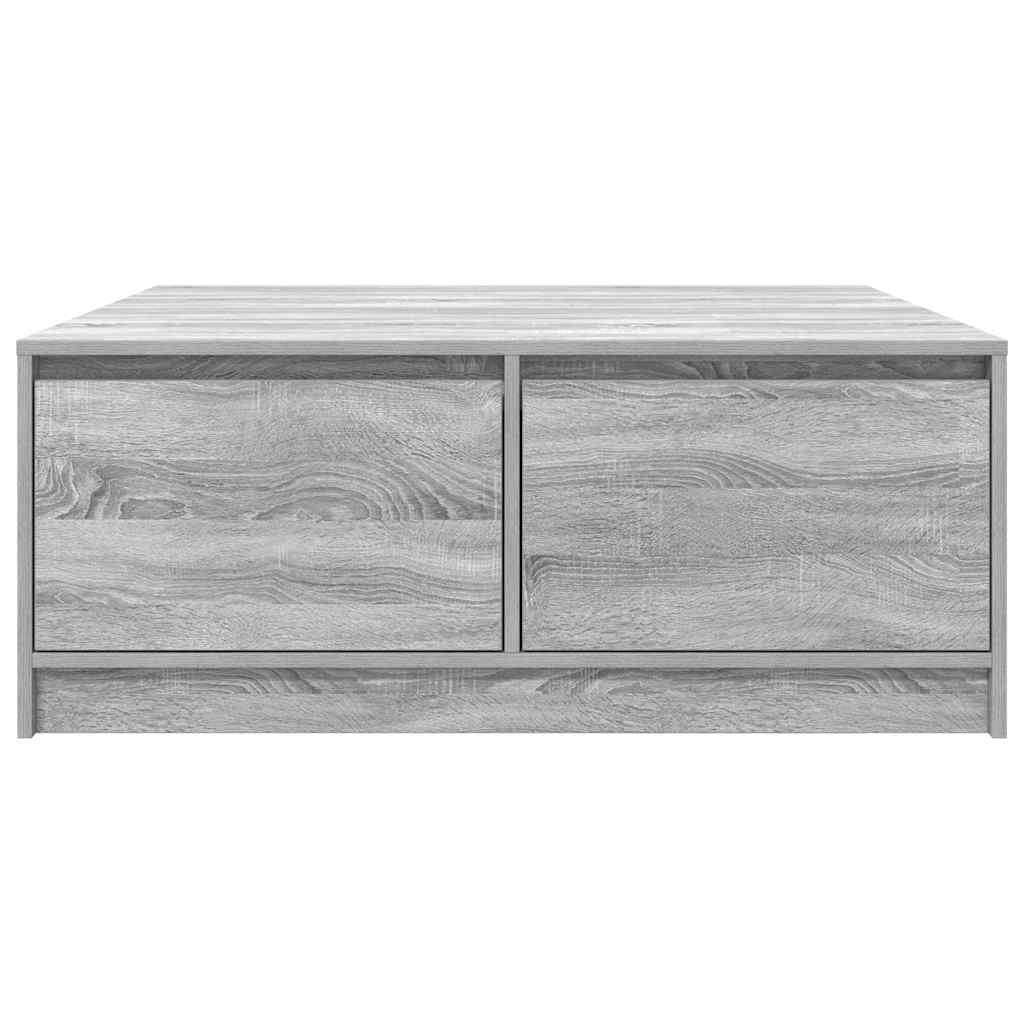 stol za kavu s ladicama sivog sonome 100x100x40 cm