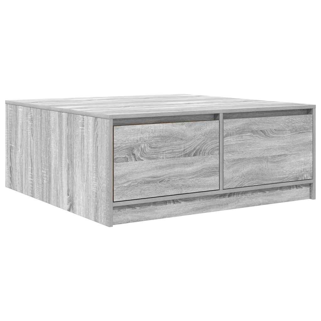 stol za kavu s ladicama sivog sonome 100x100x40 cm