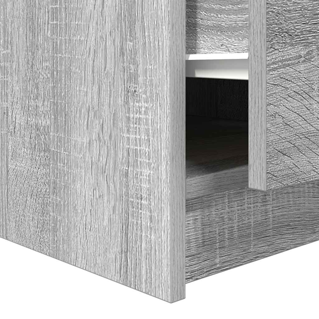 stol za kavu s ladicama sivog sonome 100x100x40 cm