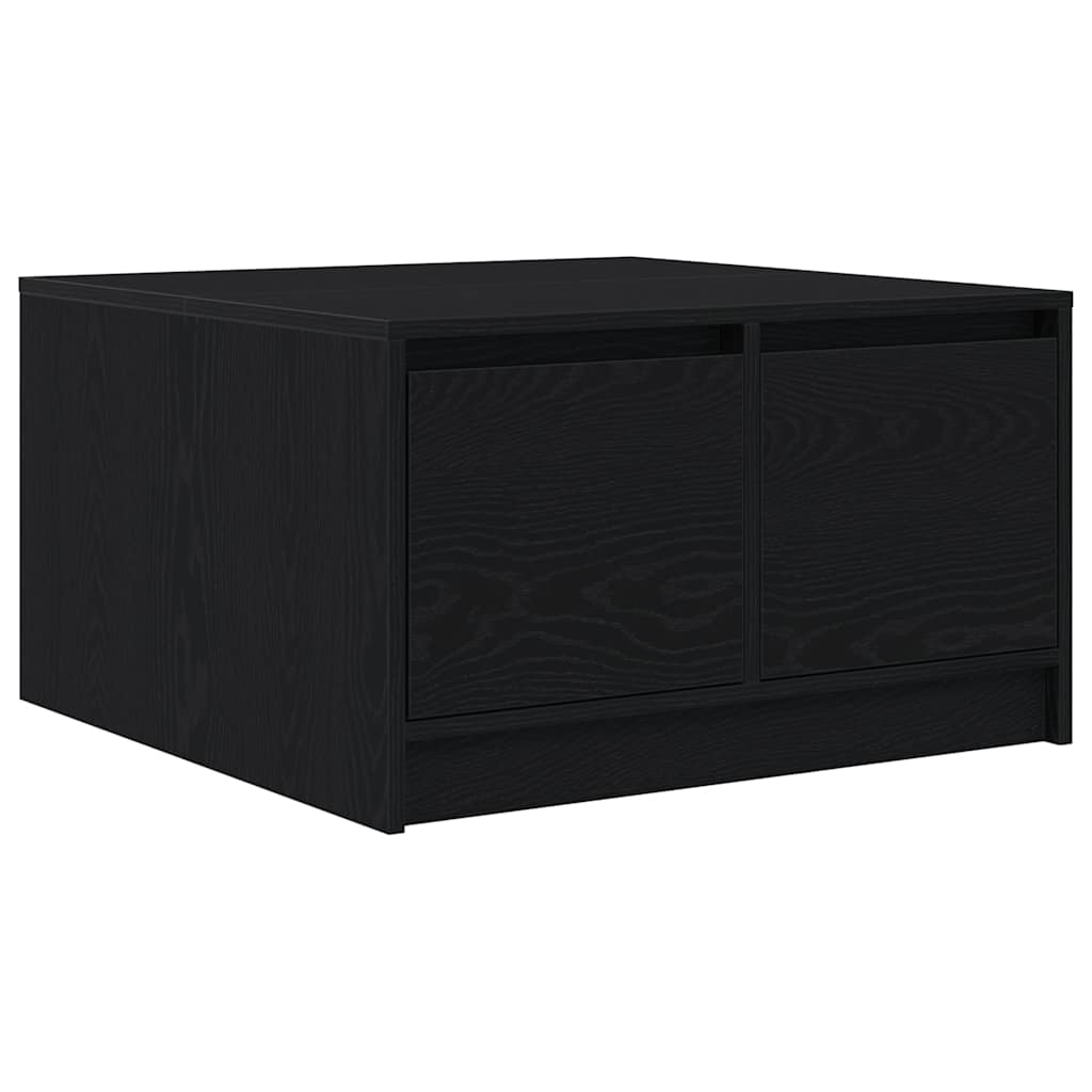 stol za kavu s ladicama crni hrast 70,5x70x40 cm