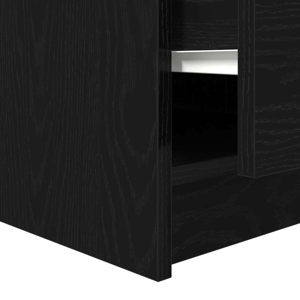 stol za kavu s ladicama crni hrast 70,5x70x40 cm