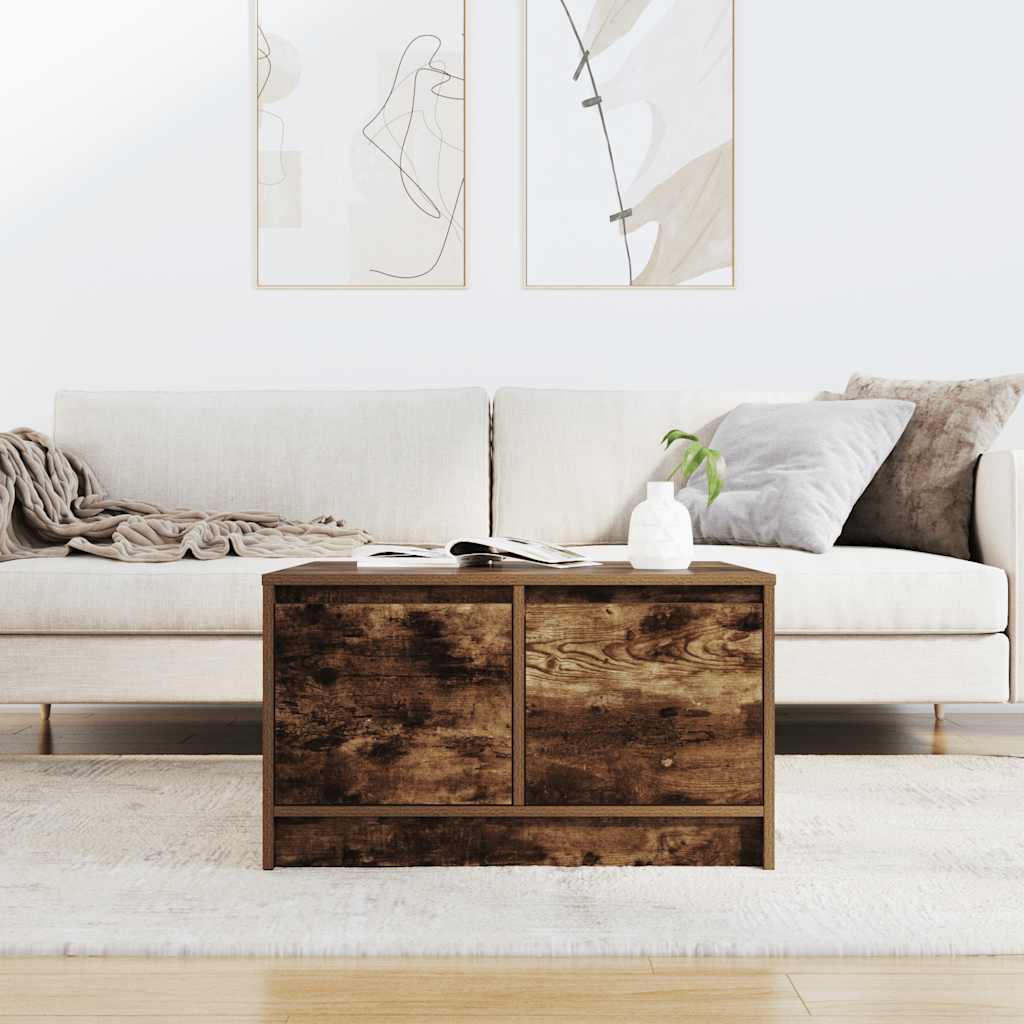 stol za kavu s ladicama dimljeni hrast 70,5x70x40 cm