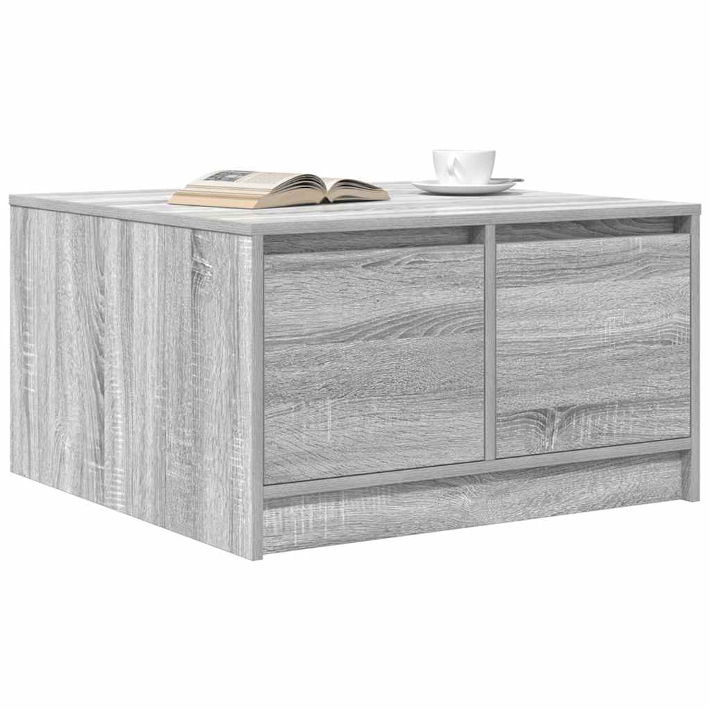 Stol za kavu s ladicama sivog sonome 70,5x70x40 cm