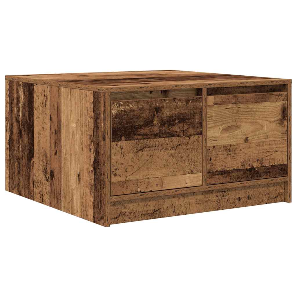 stol za kavu s ladicama staro drvo 70,5x70x40 cm