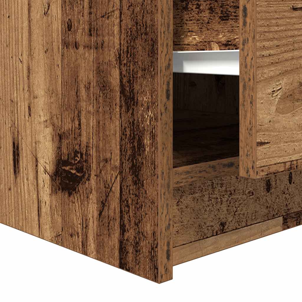 stol za kavu s ladicama staro drvo 70,5x70x40 cm