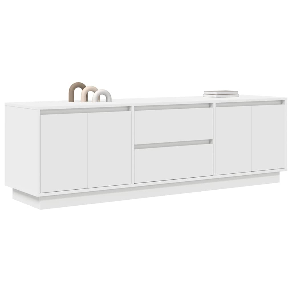 TV ormarić s LED svjetlima bijeli 160,5x41x50 cm