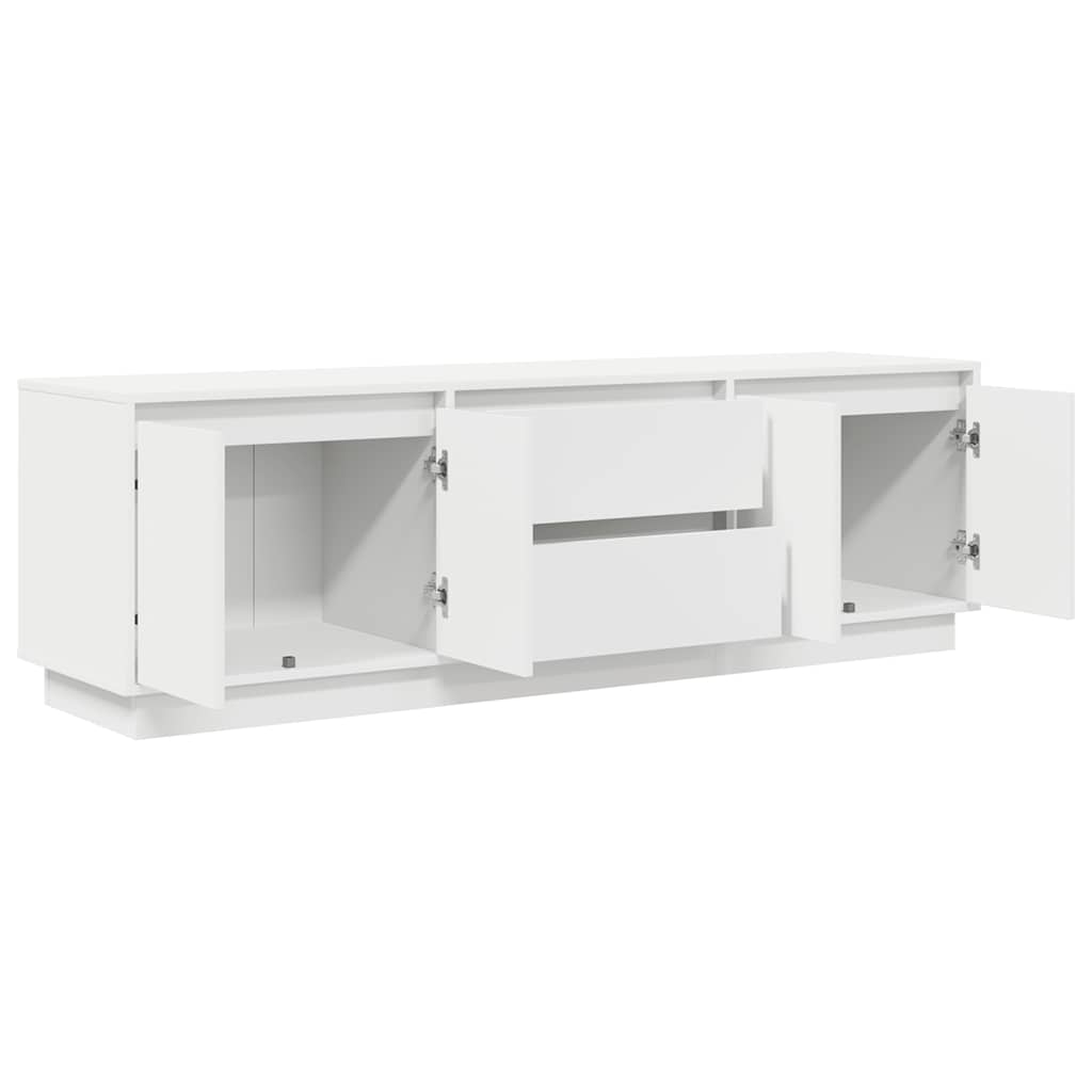 TV ormarić s LED svjetlima bijeli 160,5x41x50 cm