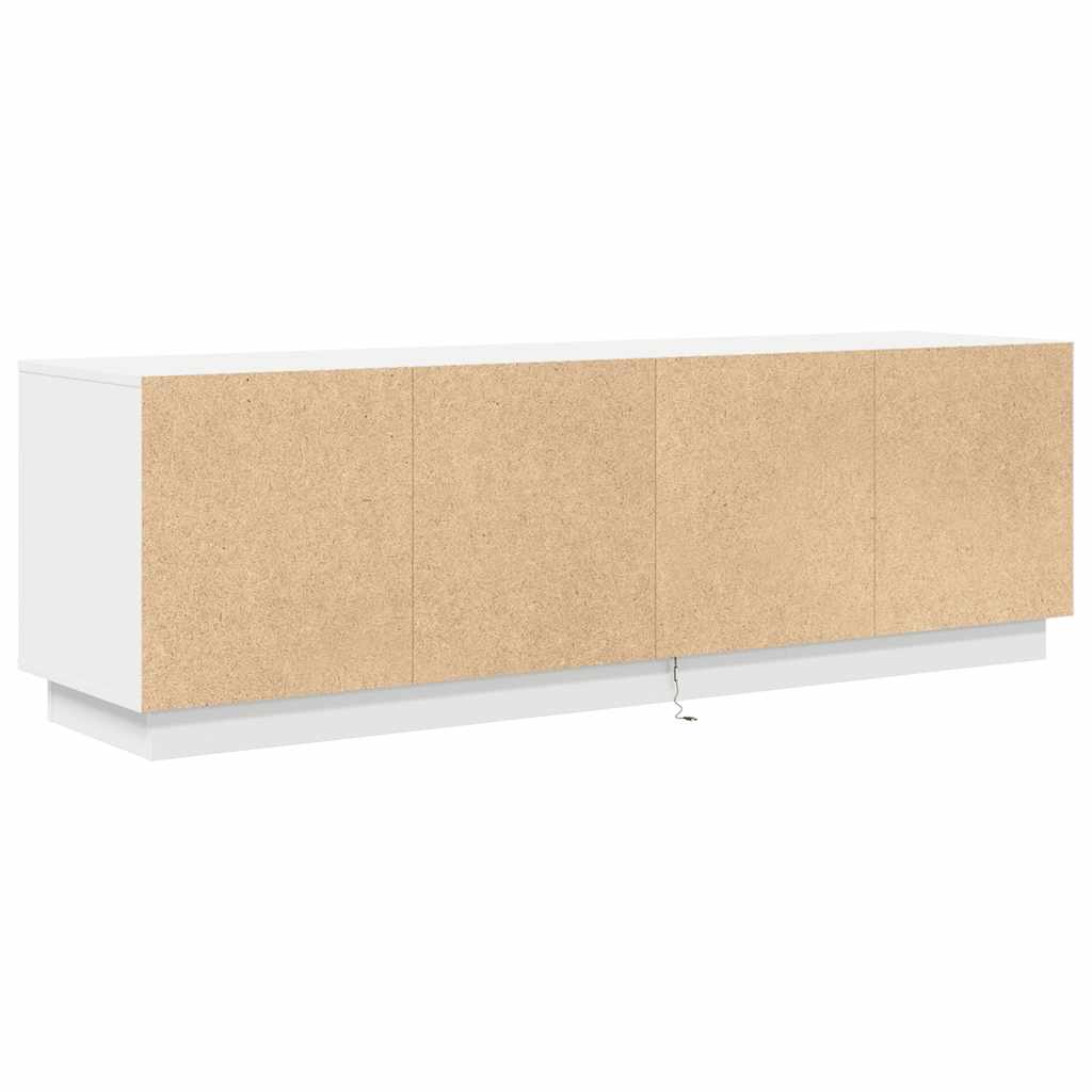TV ormarić s LED svjetlima bijeli 160,5x41x50 cm