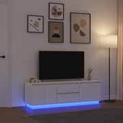 TV ormarić s LED svjetlima bijeli 160,5x41x50 cm