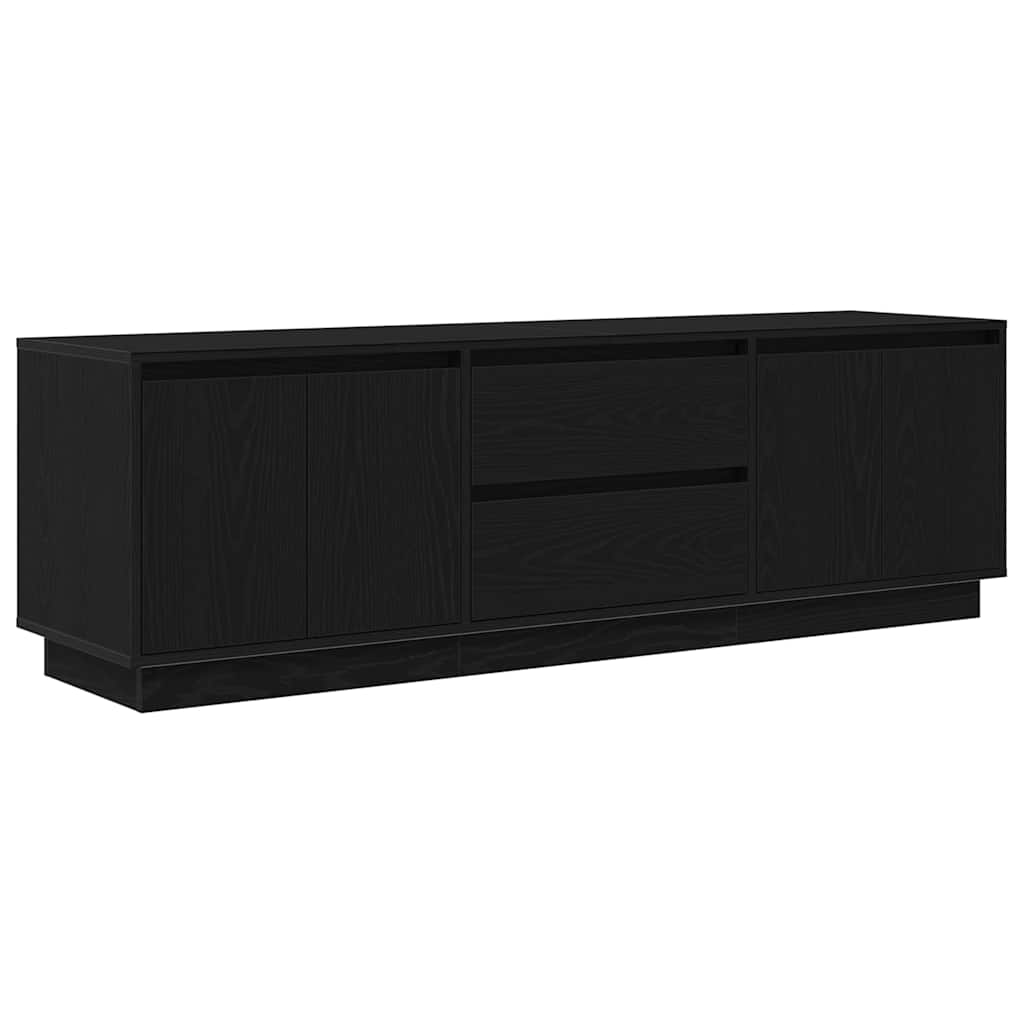 TV ormarić s LED svjetlima crni 160,5x41x50 cm