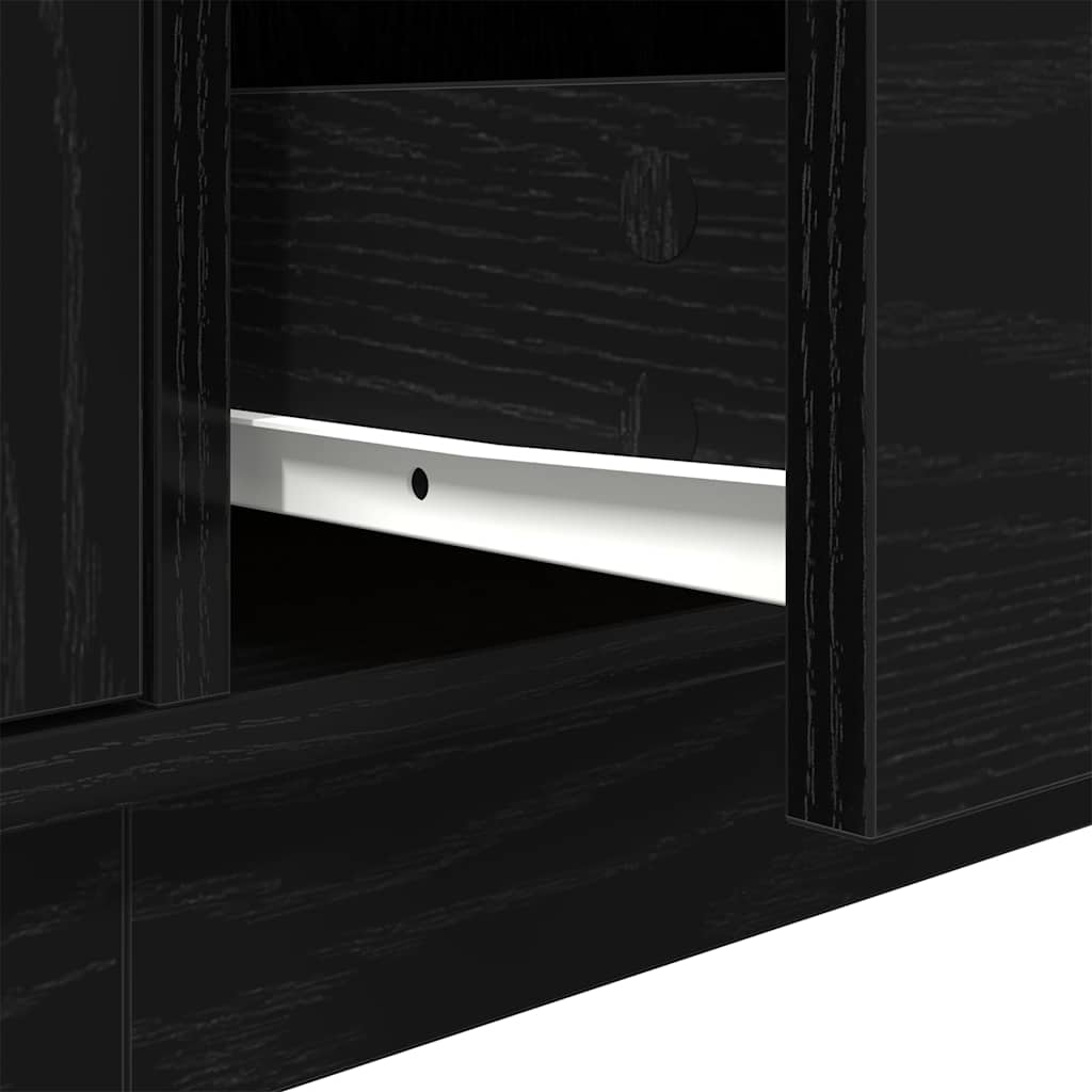 TV ormarić s LED svjetlima crni 160,5x41x50 cm