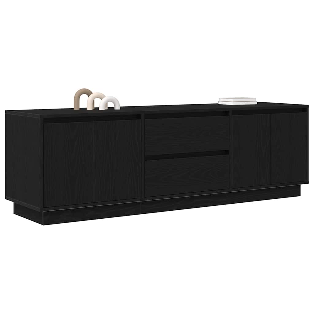 TV ormarić s LED svjetlima crni 160,5x41x50 cm