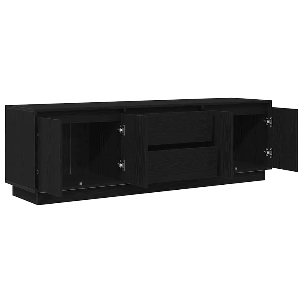 TV ormarić s LED svjetlima crni 160,5x41x50 cm