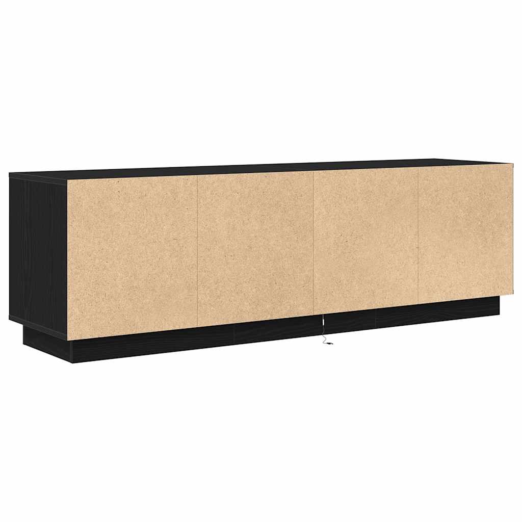 TV ormarić s LED svjetlima crni 160,5x41x50 cm