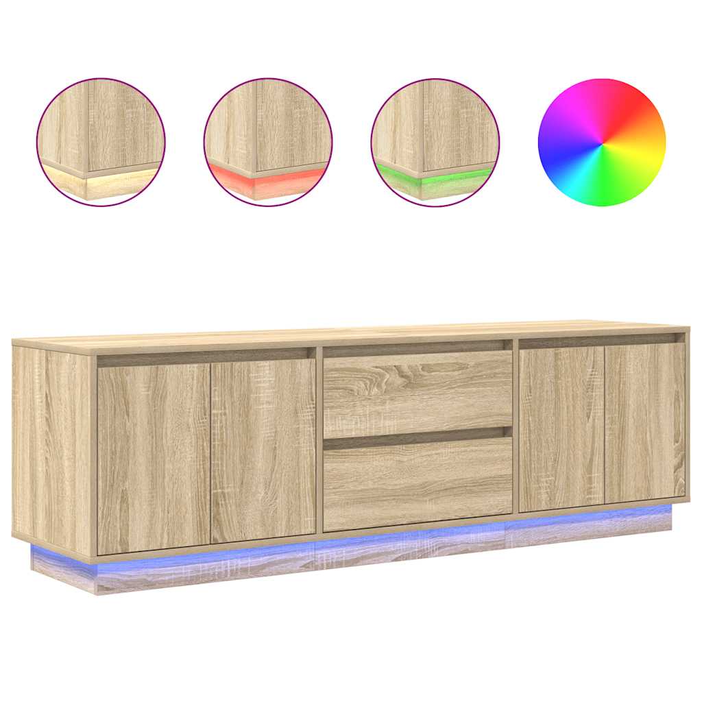 TV ormarić s LED svjetlima boja hrasta sonome 160,5x41x50 cm