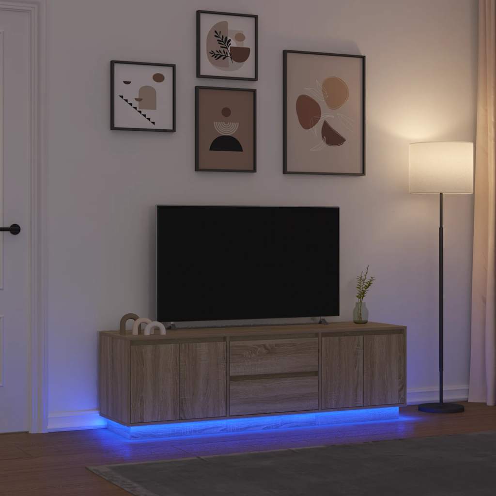 TV ormarić s LED svjetlima boja hrasta sonome 160,5x41x50 cm