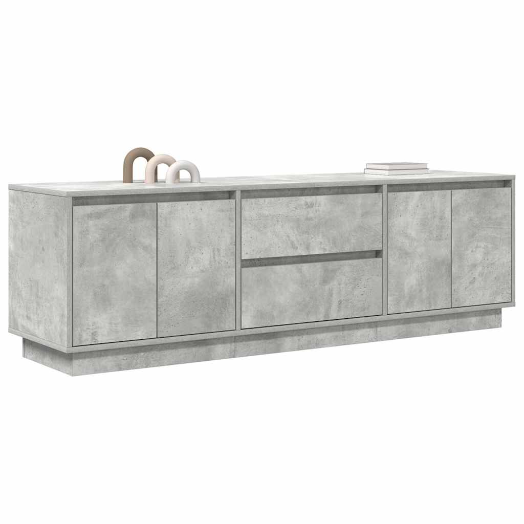 TV ormarić s LED svjetlima siva boja betona 160,5x41x50 cm