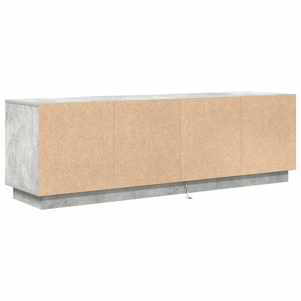 TV ormarić s LED svjetlima siva boja betona 160,5x41x50 cm