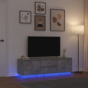 TV ormarić s LED svjetlima siva boja betona 160,5x41x50 cm
