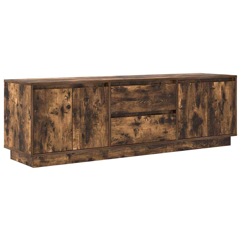 TV ormarić s LED svjetlima boja dimljenog hrasta 160,5x41x50 cm