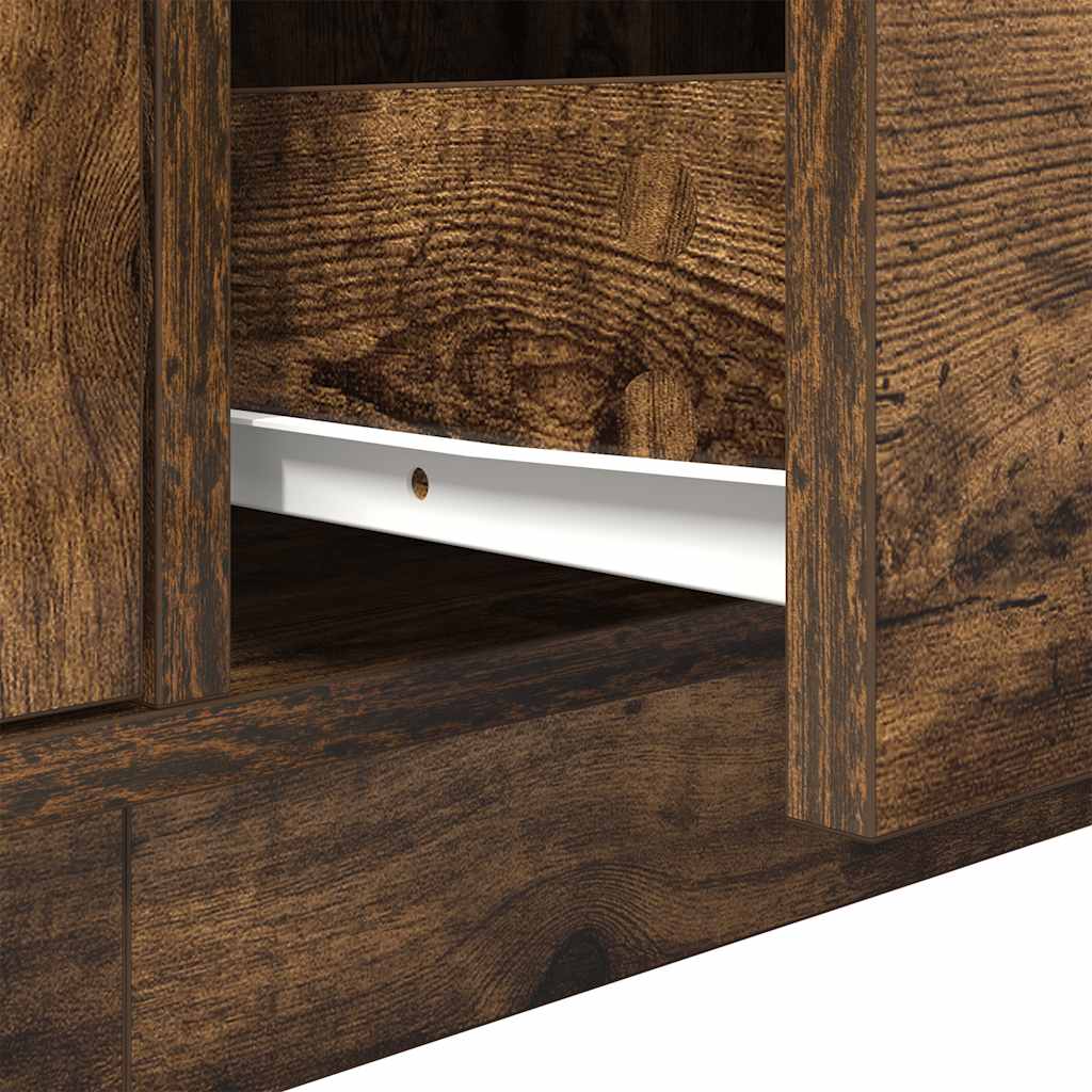 TV ormarić s LED svjetlima boja dimljenog hrasta 160,5x41x50 cm