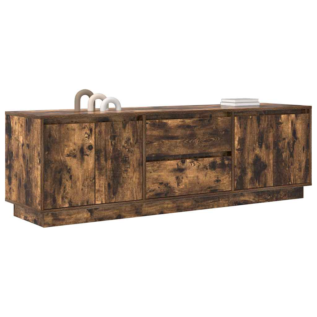 TV ormarić s LED svjetlima boja dimljenog hrasta 160,5x41x50 cm