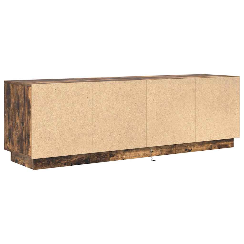 TV ormarić s LED svjetlima boja dimljenog hrasta 160,5x41x50 cm