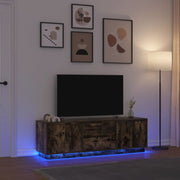 TV ormarić s LED svjetlima boja dimljenog hrasta 160,5x41x50 cm
