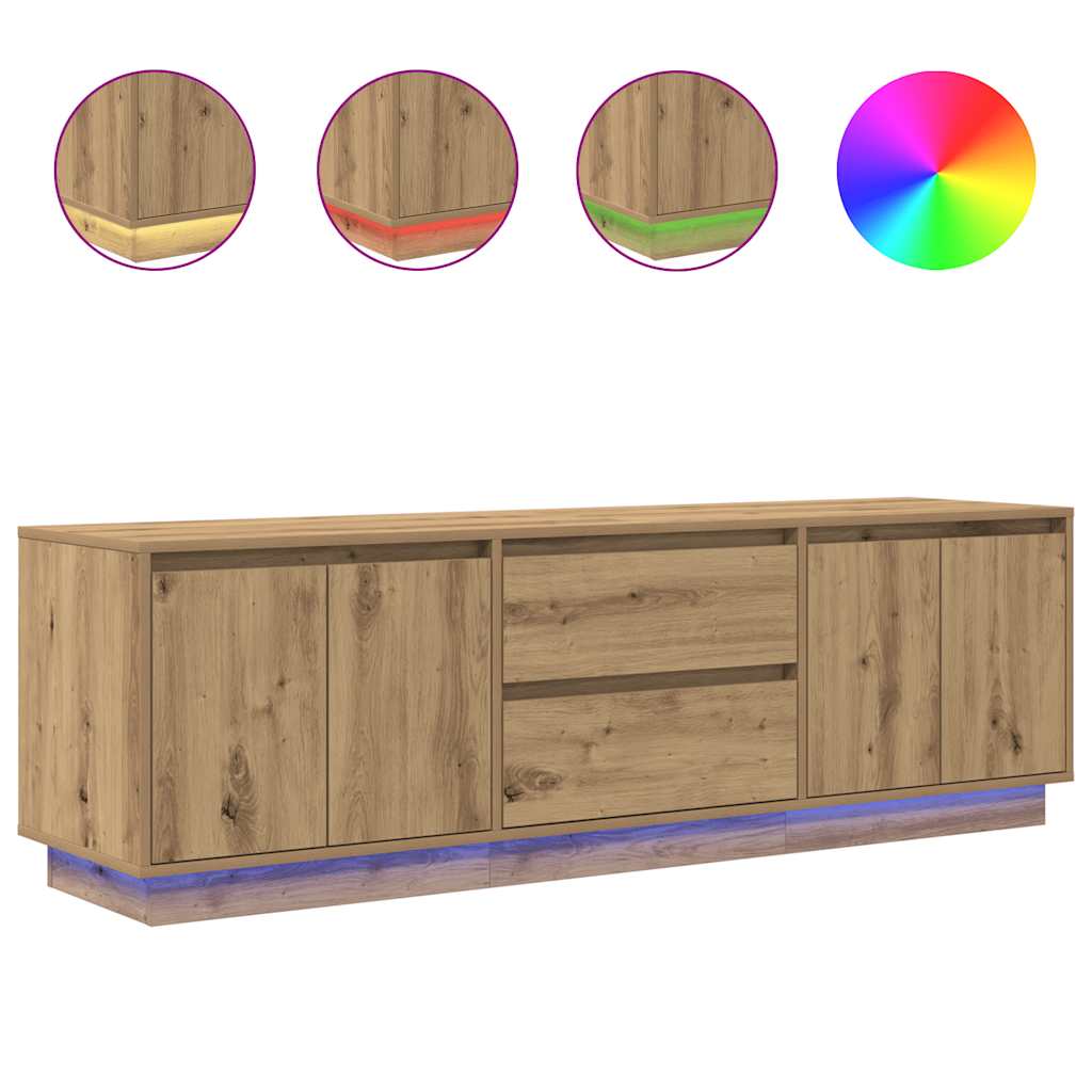 TV ormarić s LED svjetlima artisan hrast 160,5x41x50 cm