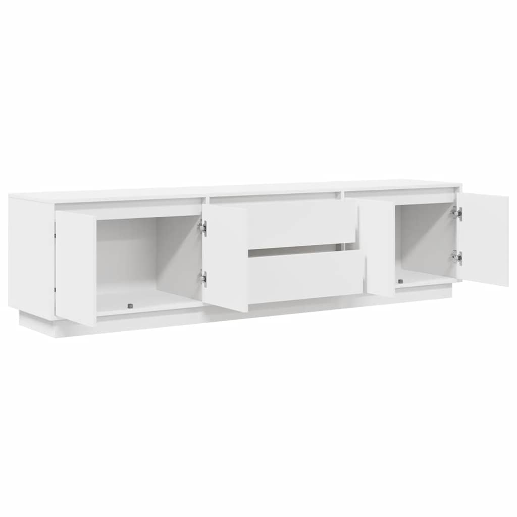 TV ormarić s LED svjetlima bijeli 193,5x41x50 cm