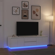 TV ormarić s LED svjetlima bijeli 193,5x41x50 cm