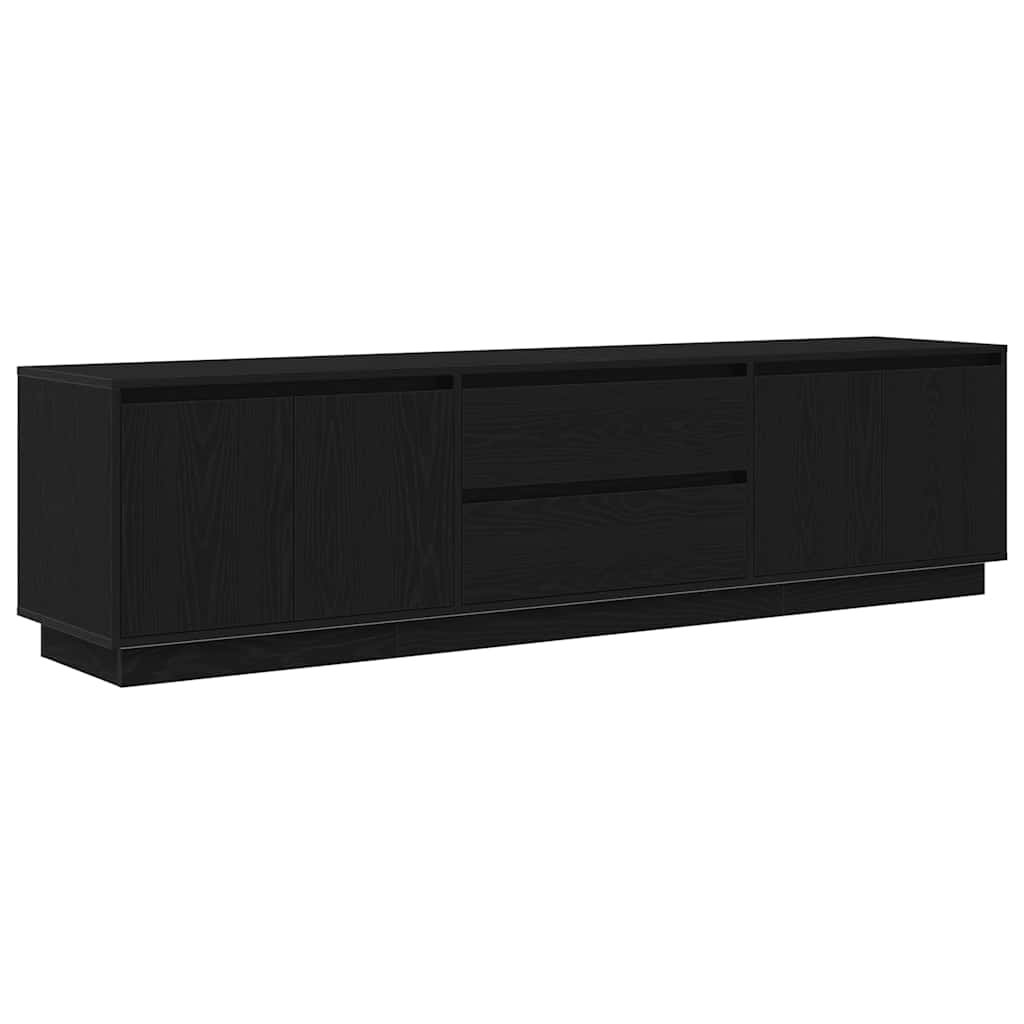 TV ormarić s LED svjetlima crni hrast 193,5x41x50 cm