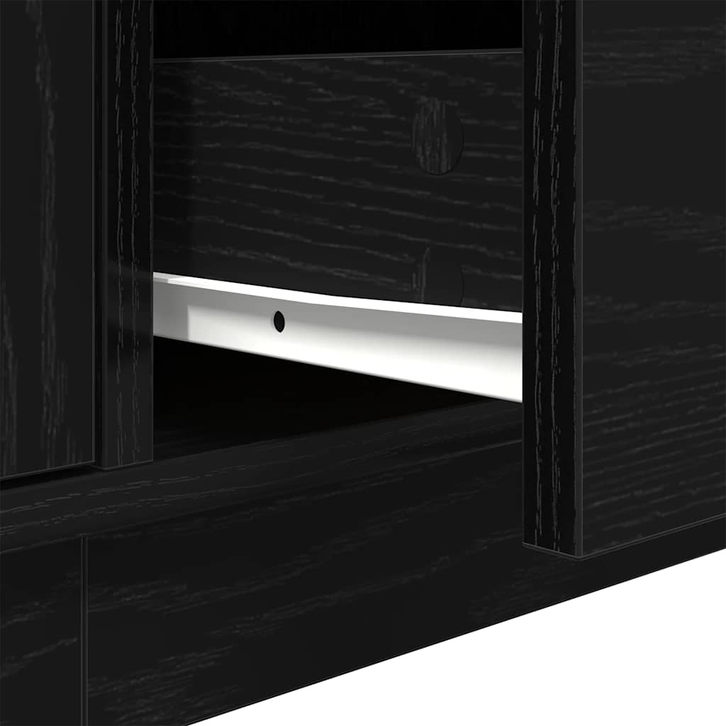 TV ormarić s LED svjetlima crni hrast 193,5x41x50 cm