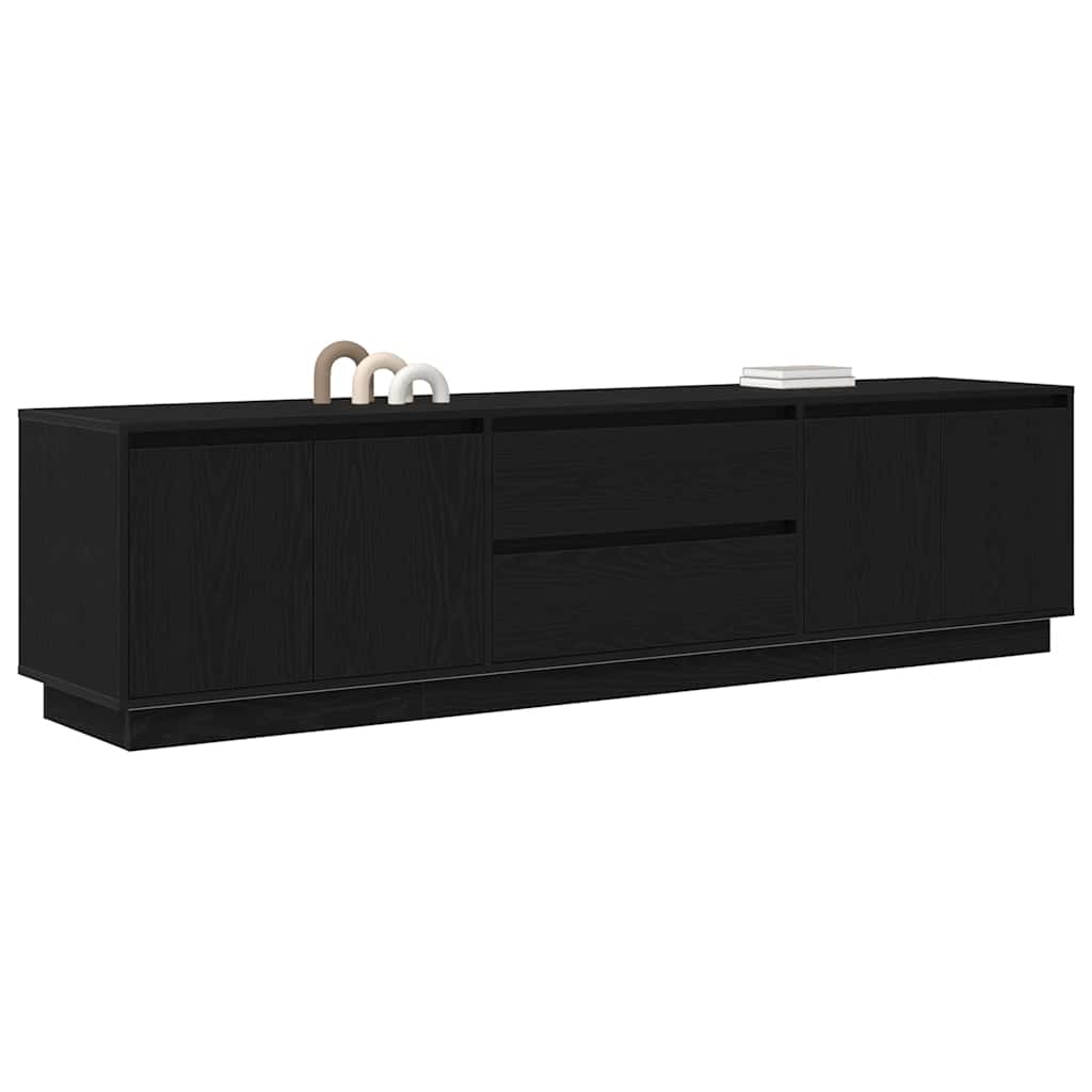 TV ormarić s LED svjetlima crni hrast 193,5x41x50 cm