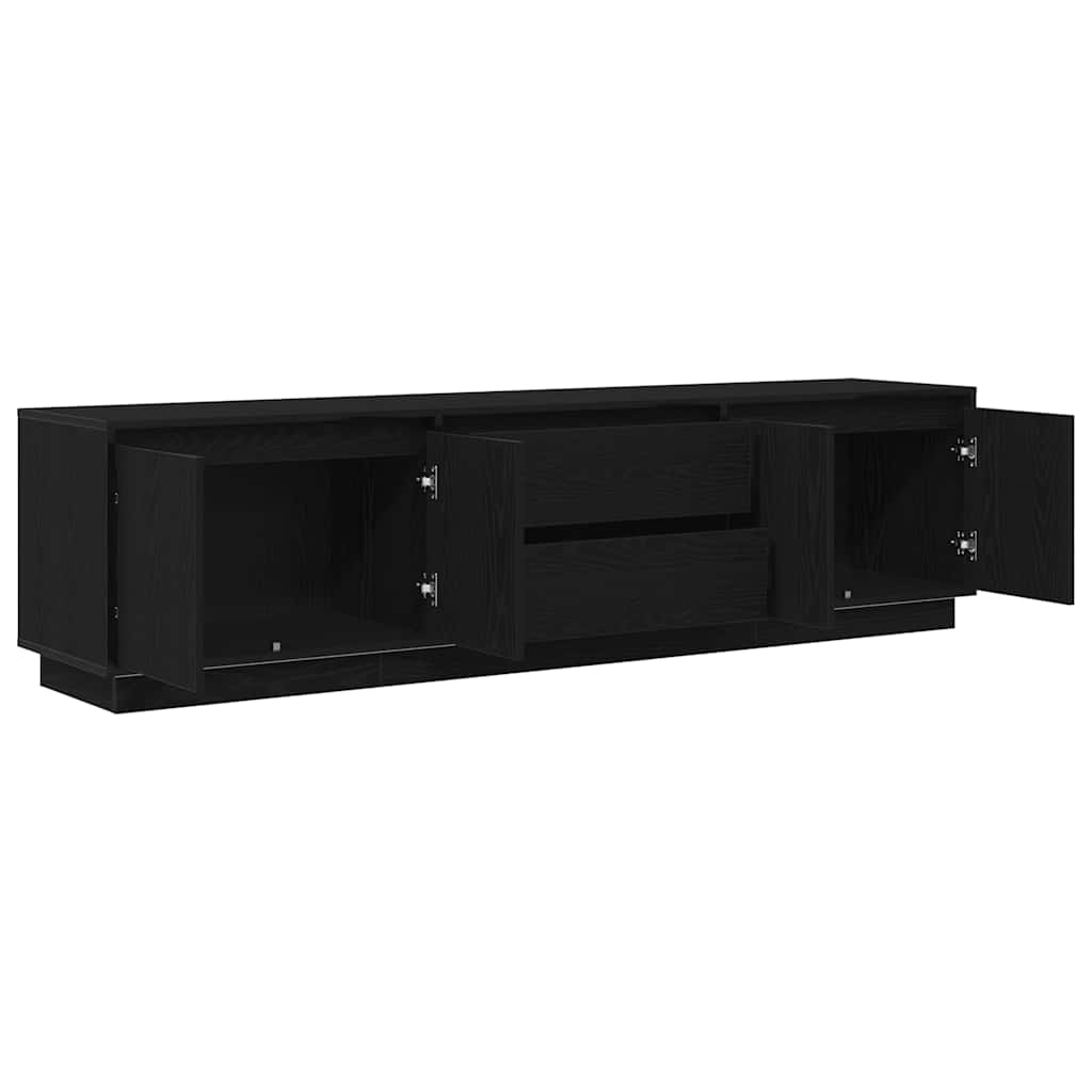 TV ormarić s LED svjetlima crni hrast 193,5x41x50 cm