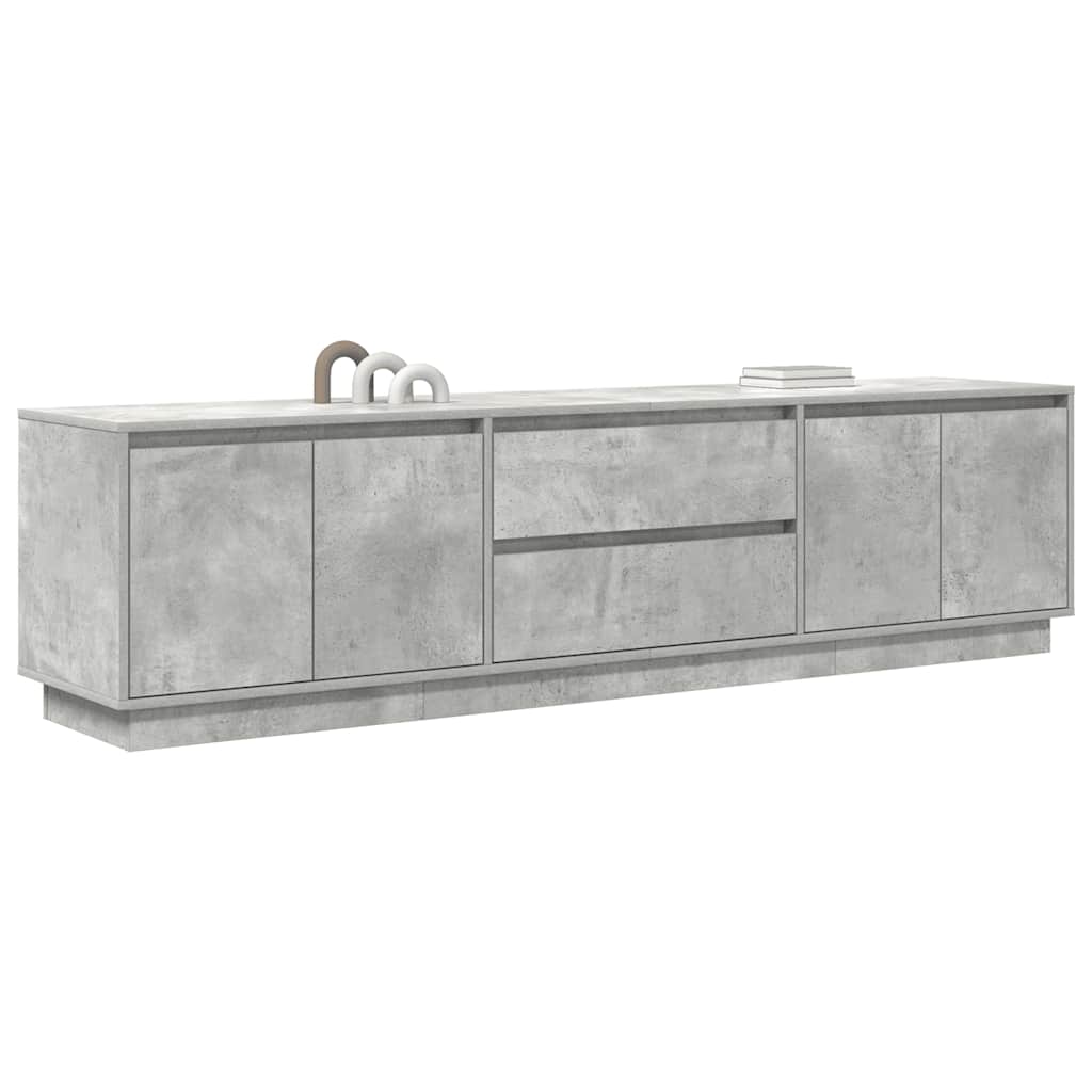 TV ormarić s LED svjetlima siva boja betona 193,5x41x50 cm