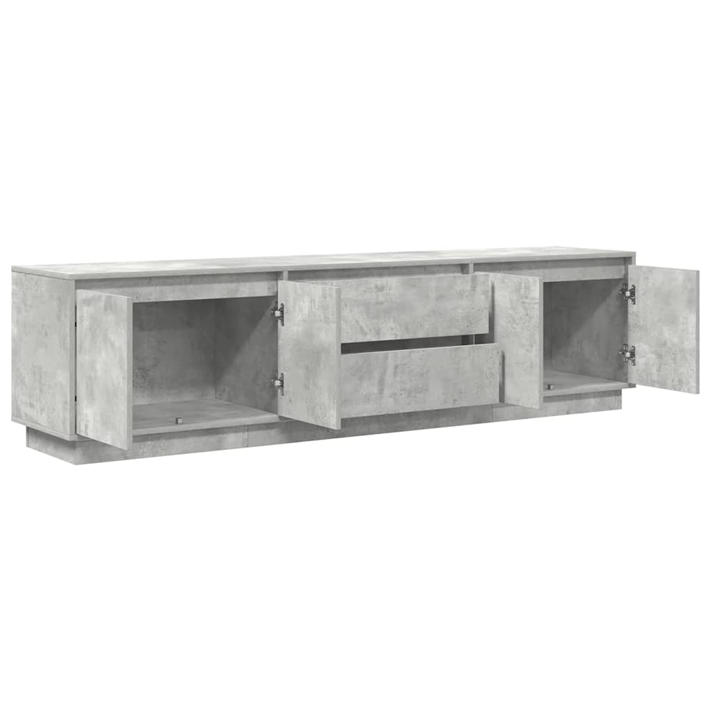 TV ormarić s LED svjetlima siva boja betona 193,5x41x50 cm