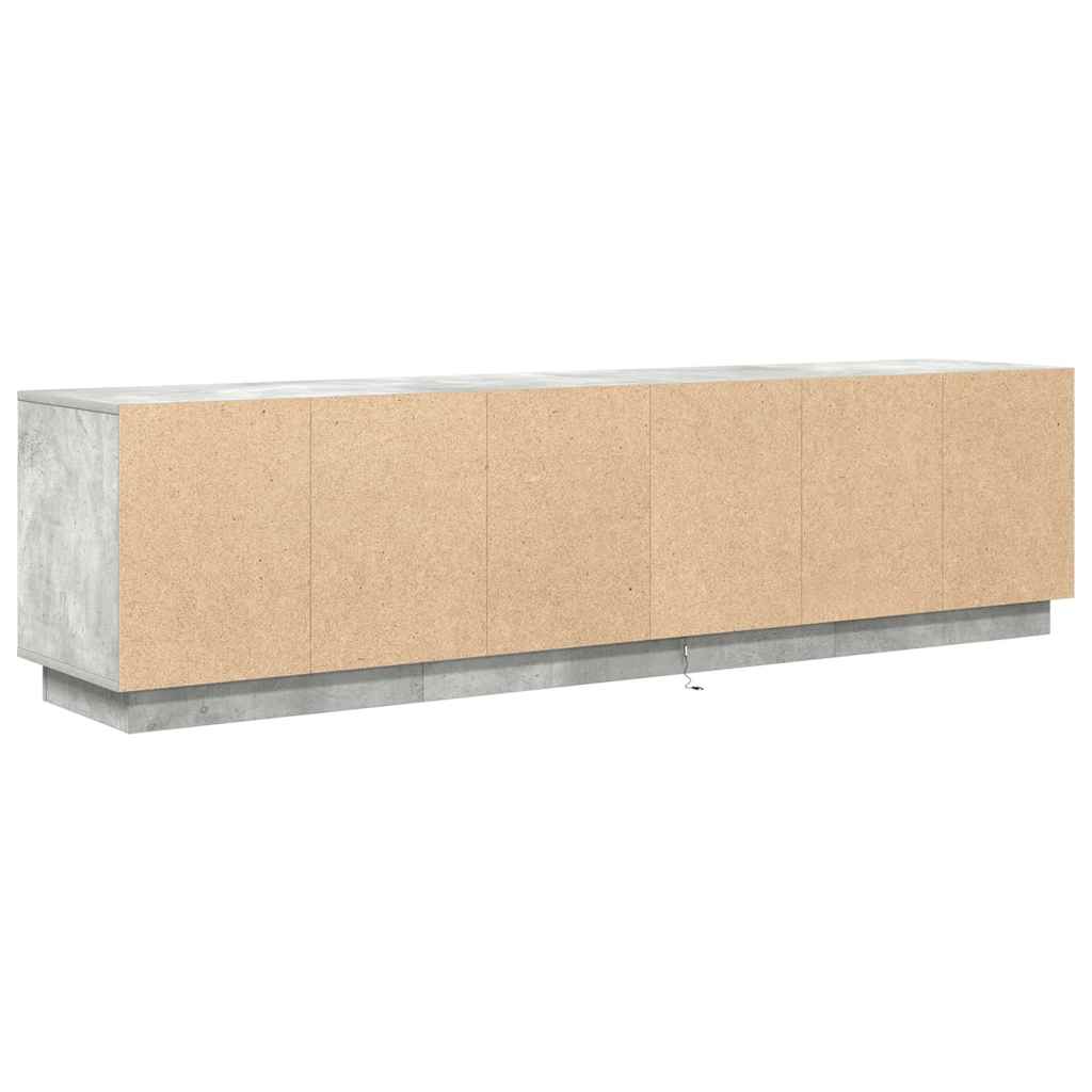 TV ormarić s LED svjetlima siva boja betona 193,5x41x50 cm