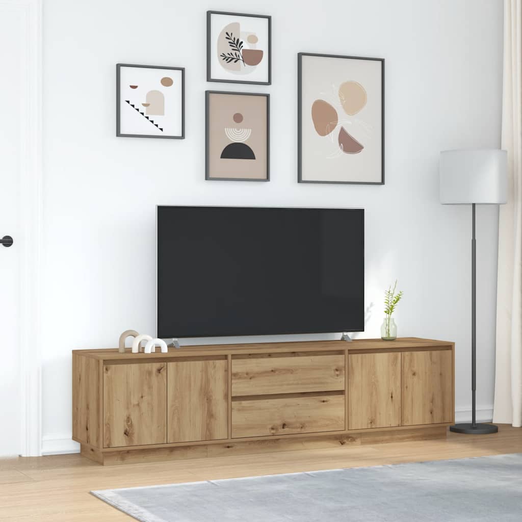 TV ormarić s LED svjetlima Artisan hrast 193,5x41x50 cm