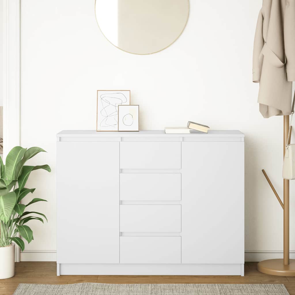 Komoda s ladicama bijela 100,5x35x76 cm konstruirano drvo
