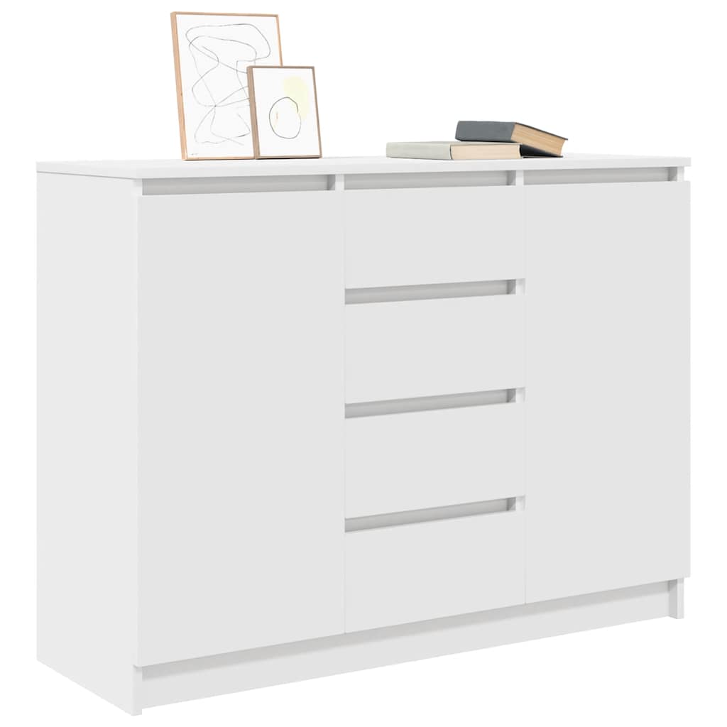 Komoda s ladicama bijela 100,5x35x76 cm konstruirano drvo