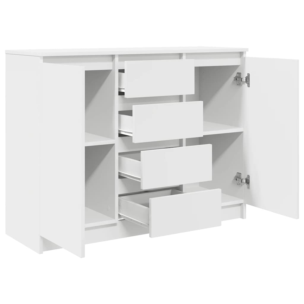 Komoda s ladicama bijela 100,5x35x76 cm konstruirano drvo