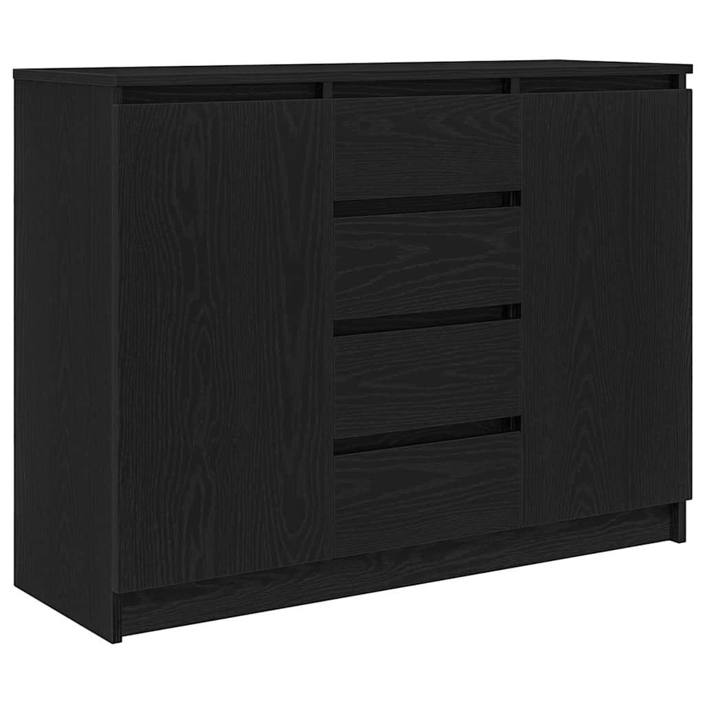 Komoda s ladicama crni hrast 100,5x35x76 cm konstruirano drvo