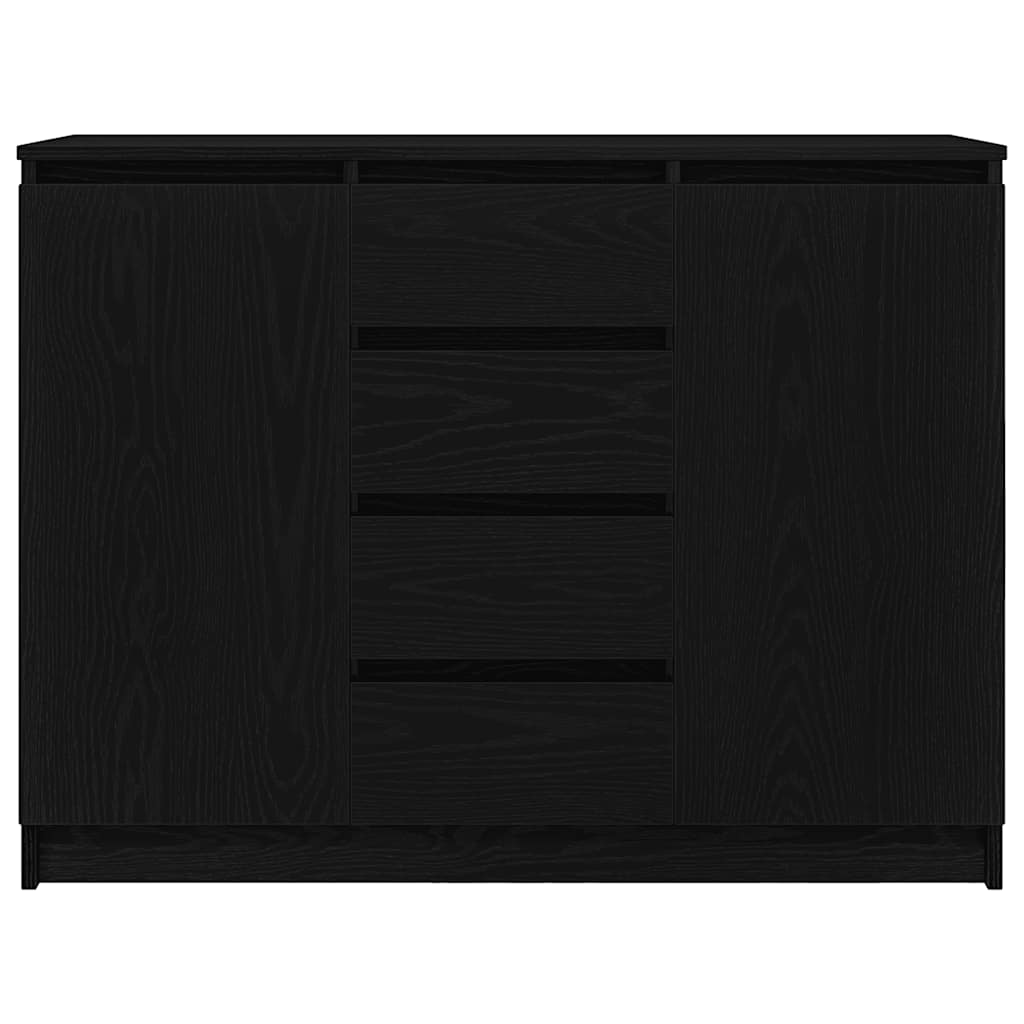 Komoda s ladicama crni hrast 100,5x35x76 cm konstruirano drvo
